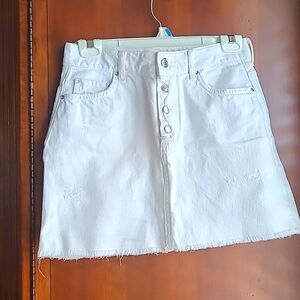 ZARA denim white mini skirt